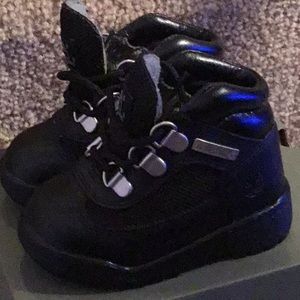 Black Timberland toddler field boots